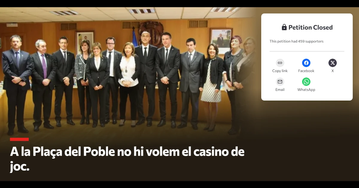 A la Plaça del Poble no hi volem el casino de joc